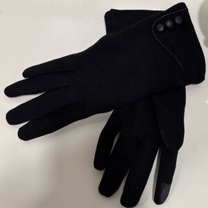 Chic Black Cuffed and Buttoned Gloves